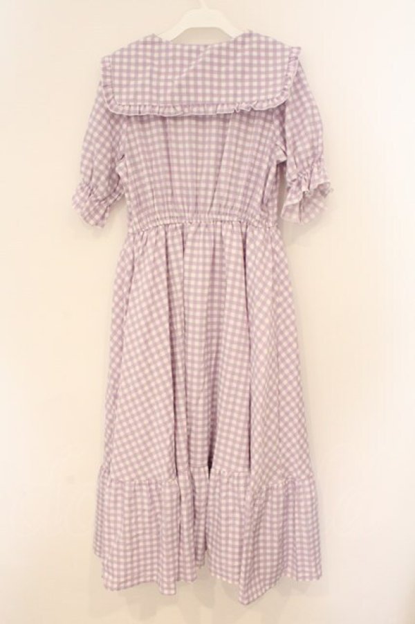 画像3: m petit by misako / TT*Mギンガムチェック半袖ワンピース M ラベンダー O-26-03-03-071-LO-OP-OW-OS (3)