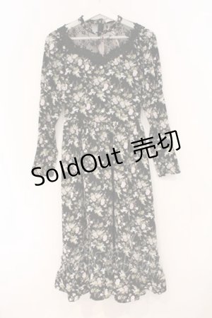 画像: Kurumi Collaboration / KRハナジゴスリーブワンピース M クロ O-26-03-03-075-GO-OP-OW-OS