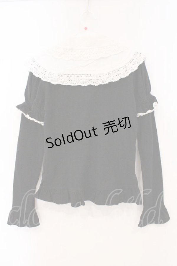 画像5: BABY,THE STARS SHINE BRIGHT / 下衿取り外し スムースブラウス  クロ×シロ O-26-03-03-078-BA-BL-IG-OS (5)