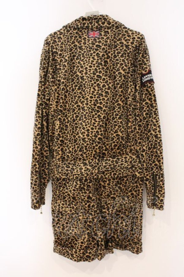 画像4: SUPER LOVERS / ベロアレオパードオールインワン  ブラウン O-26-03-03-079-PU-OP-IG-OS (4)