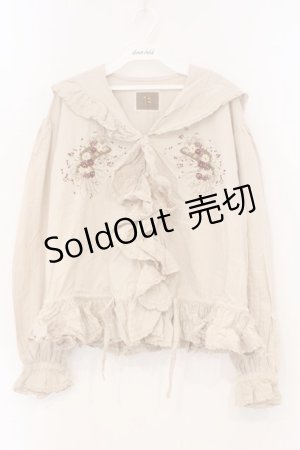 画像: KETTY / 刺繍入りギンガムブラウス  ベージュ O-26-03-03-083-EL-BL-IG-OS