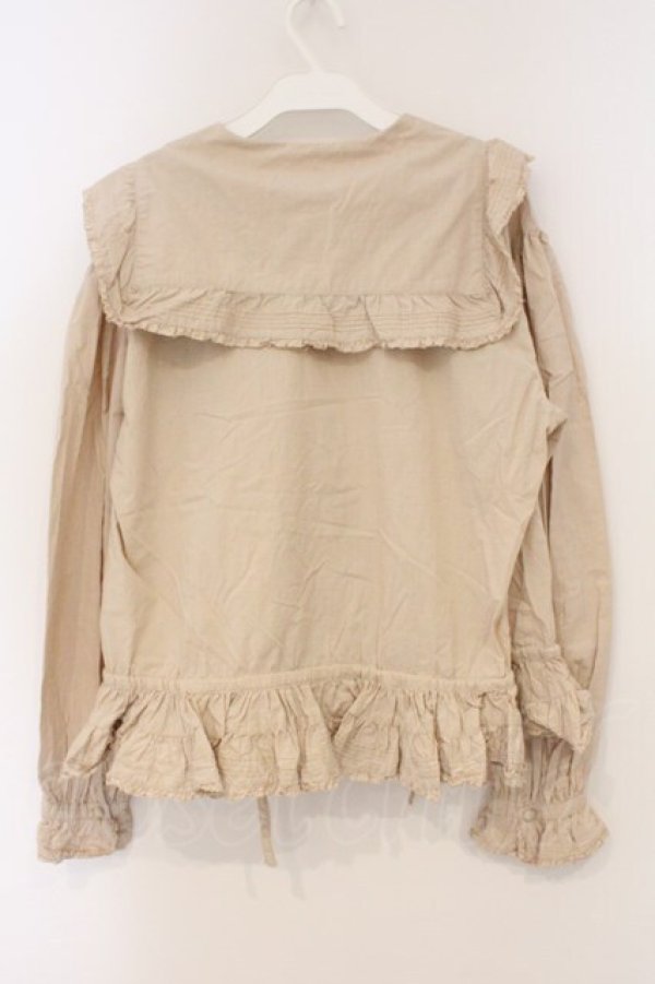 画像4: KETTY / 刺繍入りギンガムブラウス  ベージュ O-26-03-03-083-EL-BL-IG-OS (4)