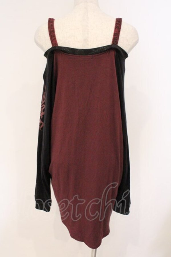 画像4: Qutie Frash / 2店舗限定 オフショルビッグT  ブラック×レッド O-26-03-03-090-QU-TO-IG-OS (4)