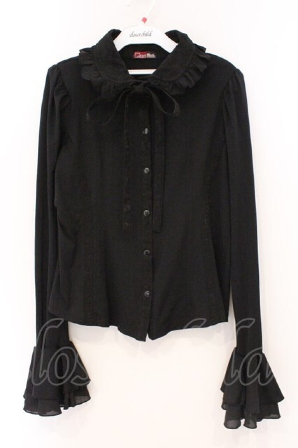 画像1: Qutie Frash / 丸襟ブラウス  ブラック O-26-03-03-094-QU-BL-IG-OS (1)