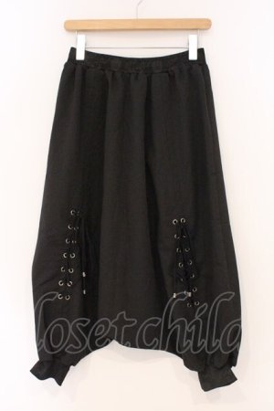 画像: Qutie Frash / 龍ptレースアップサルエルパンツ  ブラック×レッド O-26-03-03-095-QU-PA-IG-OS