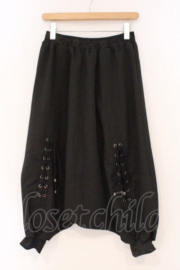 画像1: Qutie Frash / 龍ptレースアップサルエルパンツ  ブラック×レッド O-26-03-03-095-QU-PA-IG-OS (1)