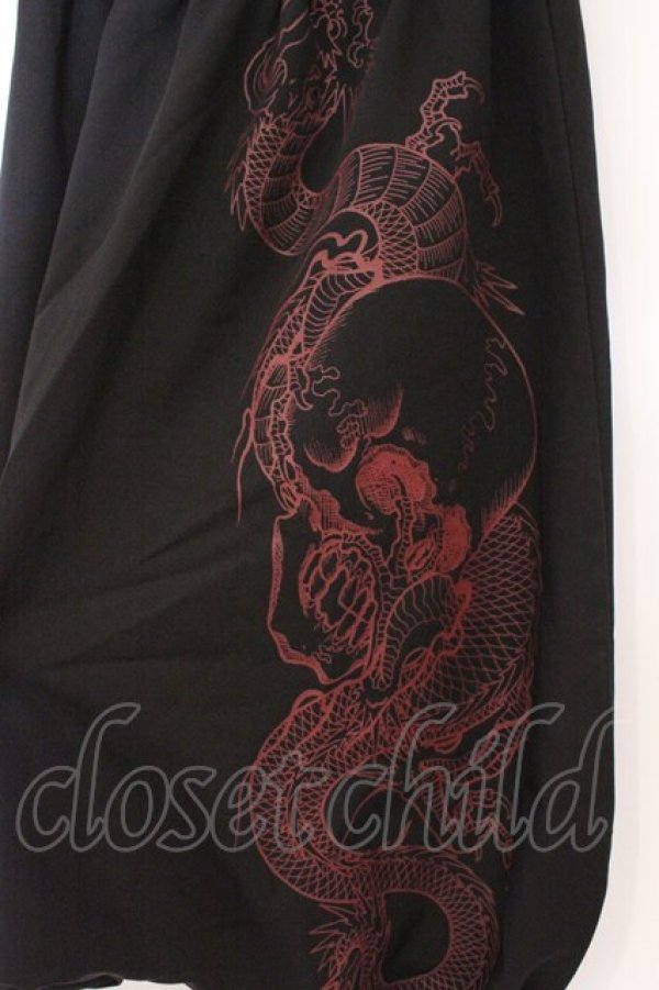画像4: Qutie Frash / 龍ptレースアップサルエルパンツ  ブラック×レッド O-26-03-03-095-QU-PA-IG-OS (4)