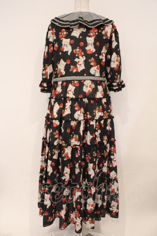 画像6: alcali / alcali × misako aoki/サイベリアンストロベリーワンピース  クロ O-26-03-03-012-LO-OP-OW-OS (6)