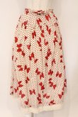 画像1: PINK HOUSE / 水玉りぼんプリントスカート  アイボリー×アカ O-26-03-03-013-LO-SK-OW-OS (1)