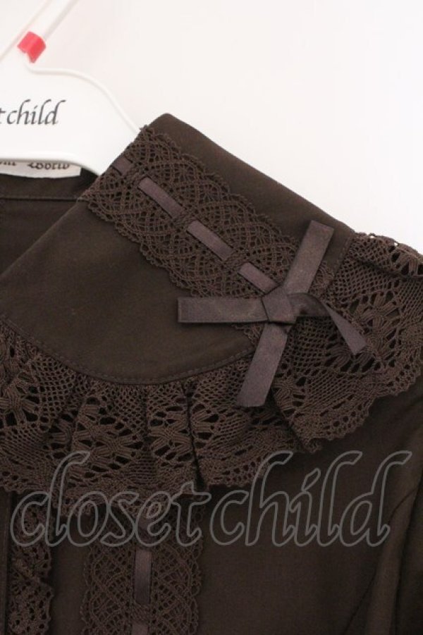画像3: Innocent World / クラシカルリボンブラウス M ブラウン O-26-03-03-022-IW-BL-IG-OS (3)
