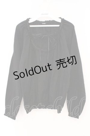 画像: PINK HOUSE / はしごレースカットソー M クロ O-26-03-03-024-LO-TO-IG-OS