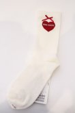 画像2: PINK HOUSE / ロゴ入りハートモチーフソックス  アイボリー O-26-03-04-004-LO-ZA-OW-OS (2)