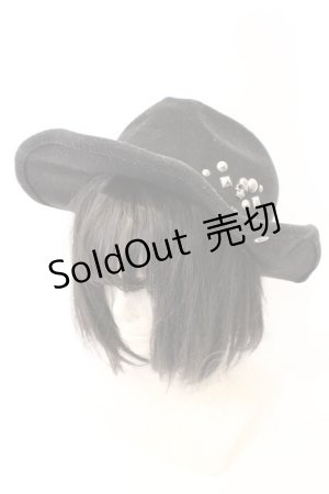 画像: SEX POT ReVeNGe / スタッズフェルトハット  ブラック O-26-03-04-035-SP-ZA-IG-OS