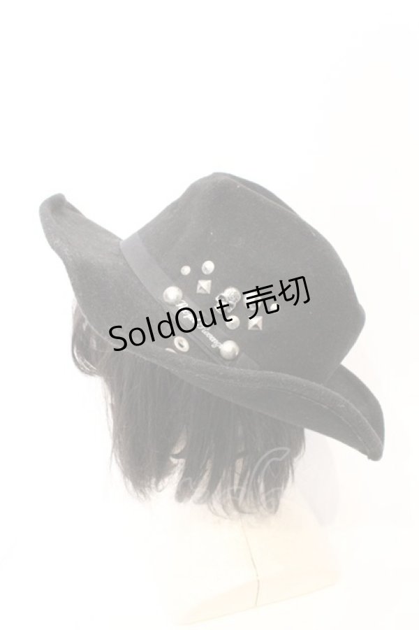 画像2: SEX POT ReVeNGe / スタッズフェルトハット  ブラック O-26-03-04-035-SP-ZA-IG-OS (2)