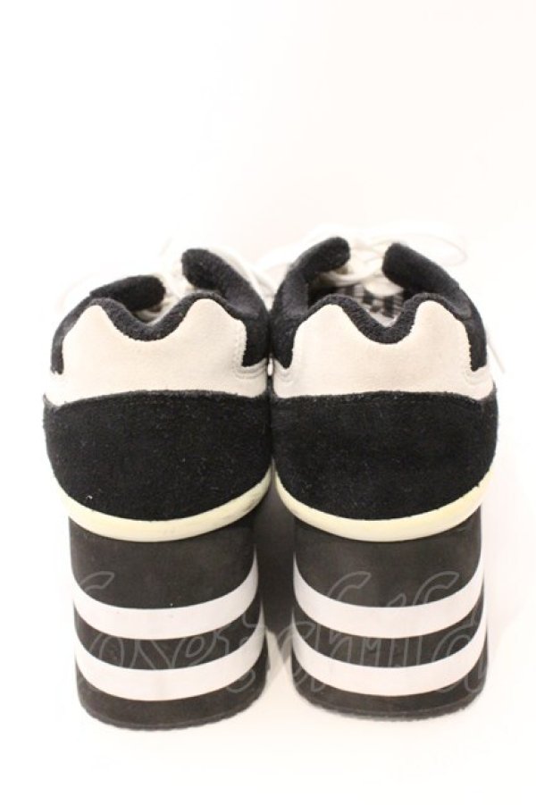 画像4: Candy Stripper / PEPE GINGHAM HIGH SOLE SNEAKERS 24cm ブラック O-26-03-04-037-PU-SH-IG-OS (4)