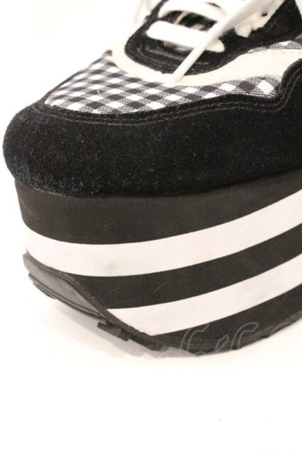 画像6: Candy Stripper / PEPE GINGHAM HIGH SOLE SNEAKERS 24cm ブラック O-26-03-04-037-PU-SH-IG-OS (6)