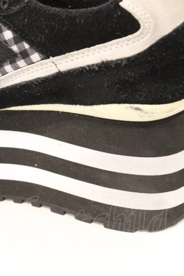 画像7: Candy Stripper / PEPE GINGHAM HIGH SOLE SNEAKERS 24cm ブラック O-26-03-04-037-PU-SH-IG-OS (7)