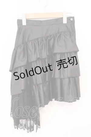 画像: BPN / アシメティアードスカート M ブラック O-26-03-04-040-GO-SK-IG-OS