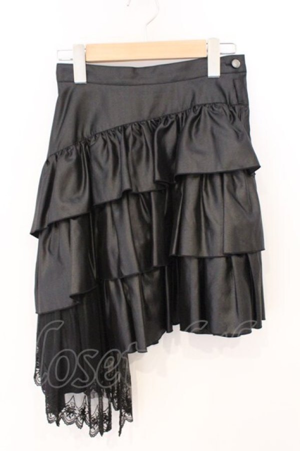 画像1: BPN / アシメティアードスカート M ブラック O-26-03-04-040-GO-SK-IG-OS (1)