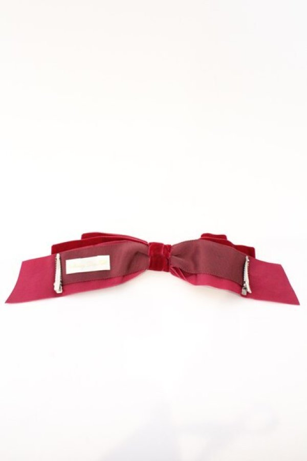 画像2: Melody BasKet / ベルベットリボンクリップ  ワイン O-26-03-04-006-LO-AC-OW-OS (2)