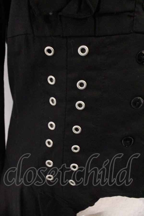 画像2: BPN / レースアップアシンメトリーフリルブラウス M クロ O-26-03-04-041-GO-BL-IG-OS (2)