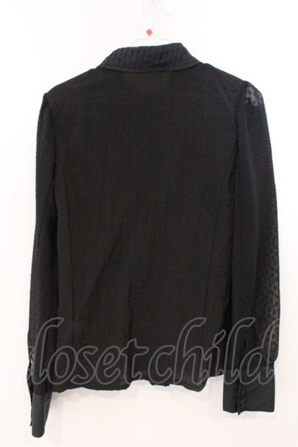 画像5: ALGONQUINS / プリーツカラー異素材ブラウス  ブラック O-26-03-04-045-AL-BL-IG-OS (5)