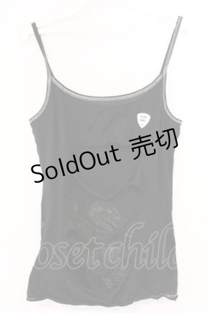 画像: ALGONQUINS / プリントダメージキャミソール  ブラック O-26-03-04-046-AL-TO-IG-OS