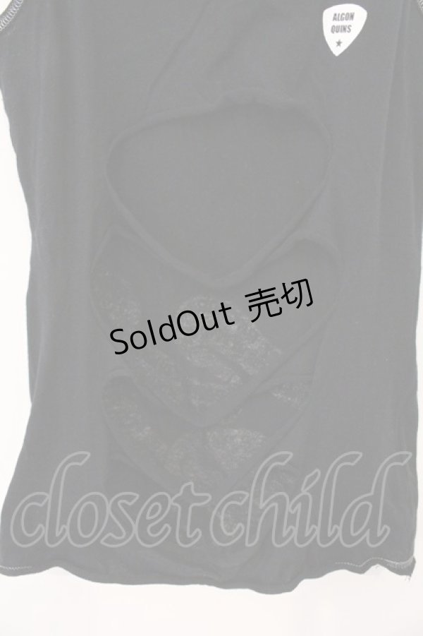 画像2: ALGONQUINS / プリントダメージキャミソール  ブラック O-26-03-04-046-AL-TO-IG-OS (2)