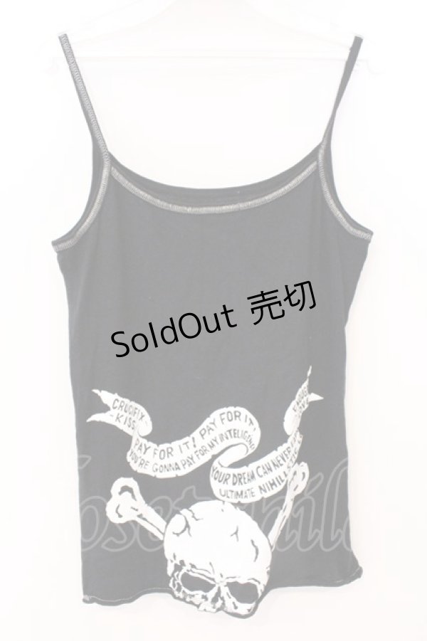 画像3: ALGONQUINS / プリントダメージキャミソール  ブラック O-26-03-04-046-AL-TO-IG-OS (3)