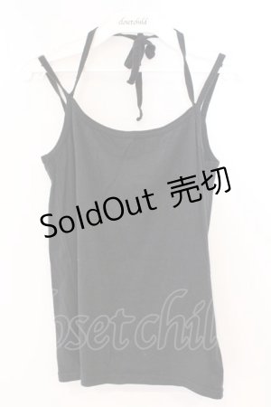 画像: ALGONQUINS / ホルターキャミソール  ブラック O-26-03-04-047-AL-TO-IG-OS