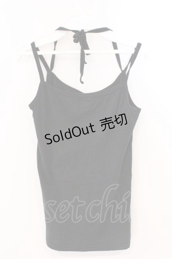 画像2: ALGONQUINS / ホルターキャミソール  ブラック O-26-03-04-047-AL-TO-IG-OS (2)