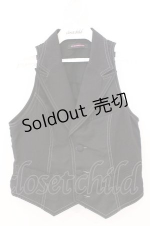 画像: ALGONQUINS / ステッチベスト  ブラック O-26-03-04-048-AL-JA-IG-OS