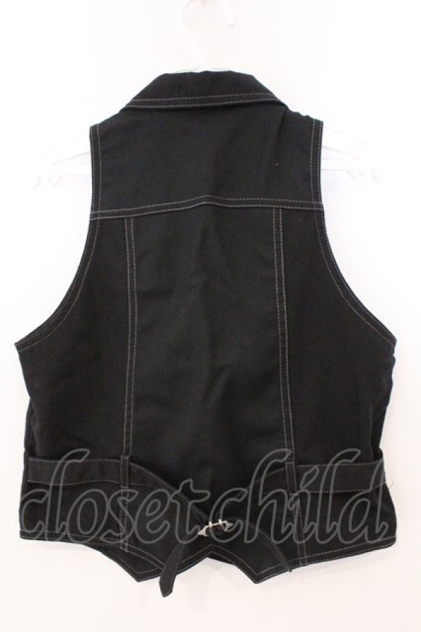 画像2: ALGONQUINS / ステッチベスト  ブラック O-26-03-04-048-AL-JA-IG-OS (2)