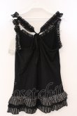 画像3: ALGONQUINS / アームカバー付きフリルキャミソール  ブラック O-26-03-04-052-AL-TO-IG-OS (3)