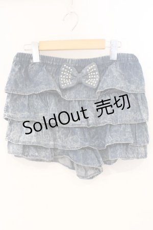 画像: Candy Stripper / デニム風プリントティアードスカパン 2 インディゴ O-26-03-04-054-PU-PA-IG-OS