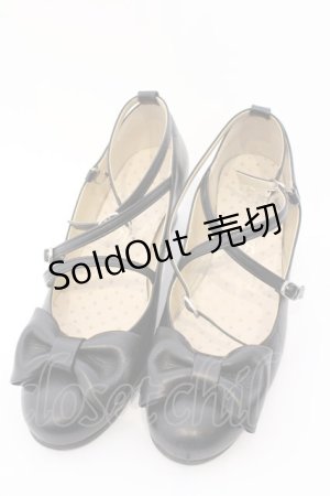 画像: Leur Getter / 本革クロスストラップシューズ 23.5cm クロ O-26-03-04-008-LU-SH-OW-OS