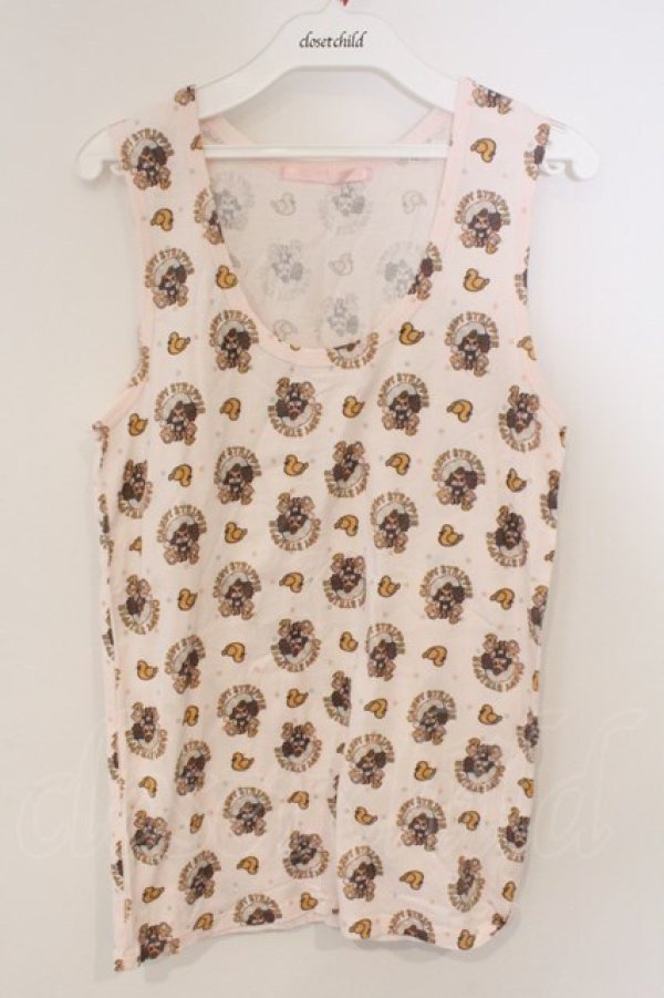 画像1: Candy Stripper / キャラクター総柄タンクトップ F ピンク O-26-03-04-058-PU-TO-IG-OS (1)