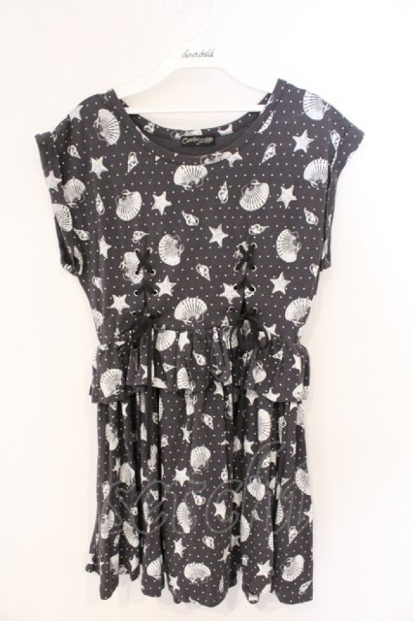 画像1: Candy Stripper / シェル柄カットワンピース 2 グレー O-26-03-04-060-PU-OP-IG-OS (1)