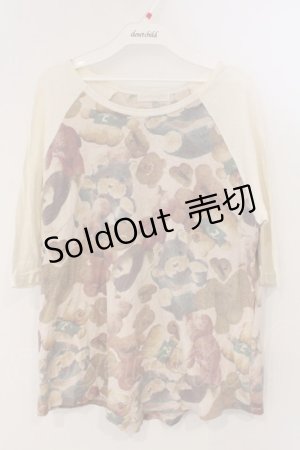 画像: Candy Stripper / ベア総柄ラグランカットソー 2 アイボリー O-26-03-04-066-PU-TO-IG-OS