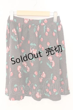 画像: Candy Stripper / チェリーペペフレアースカート  ブラック系 O-26-03-04-068-PU-SK-IG-ZT0312G