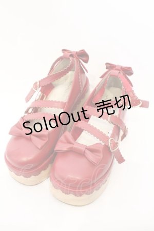 画像: Chalmiere / 木底風パンプス L アカ O-26-03-04-010-0-SH-IG-OS