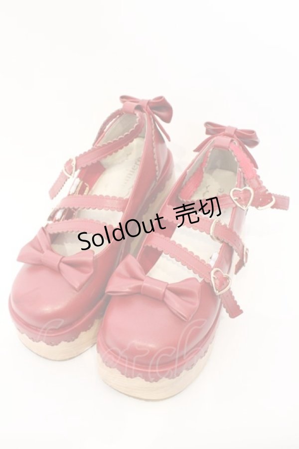 画像1: Chalmiere / 木底風パンプス L アカ O-26-03-04-010-0-SH-IG-OS (1)