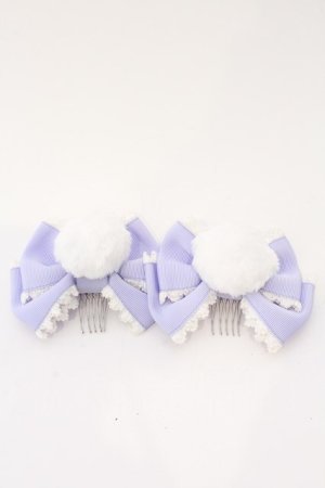 画像: Angelic Pretty / うさぎのしっぽコーム  ラベンダー O-26-03-04-011-AP-AC-IG-OS