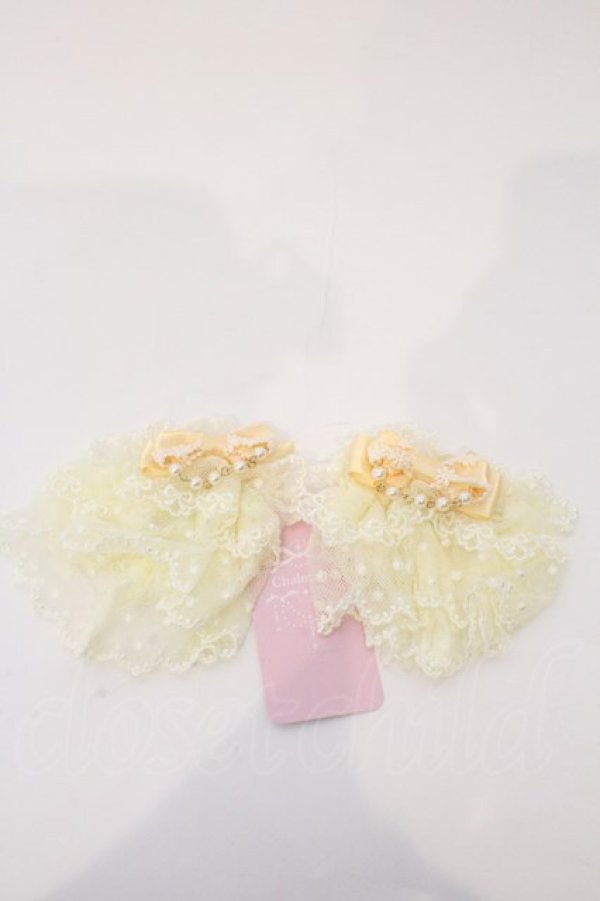 画像1: Chalmiere / ファンシーリボンお袖留め  イエロー O-26-03-04-002-0-ZA-OW-OS (1)