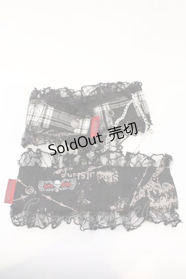 画像4: MAD / オリジナルプリント手枷  ブラック O-26-03-04-017-PU-ZA-IG-OS (4)