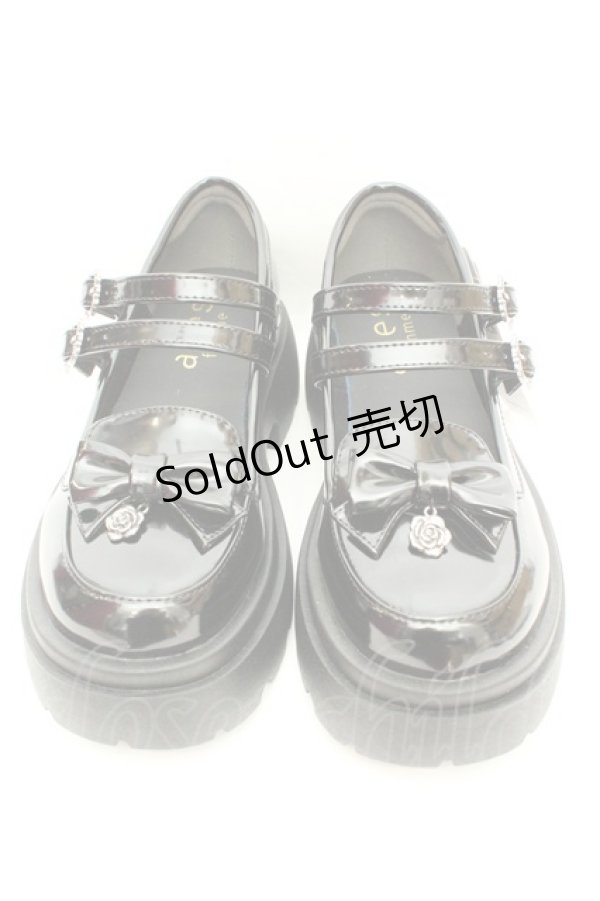 画像2: axes femme / Ｗストラップリボンローファー M クロ O-26-03-05-002-AX-SH-OW-OS (2)