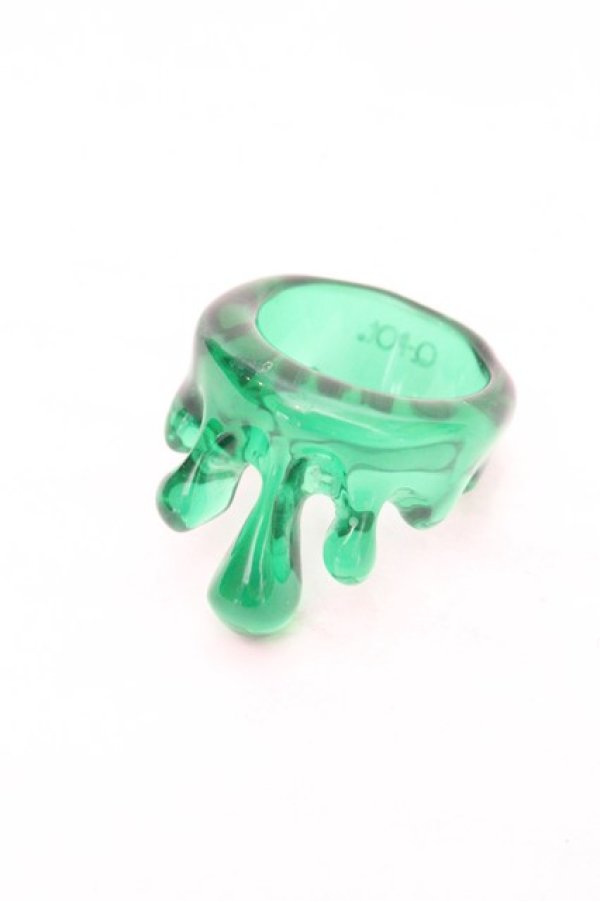 画像1: Q-pot. / ポイズンメルトリング 約16号 グリーン O-26-03-05-012-QP-AC-IG-OS (1)