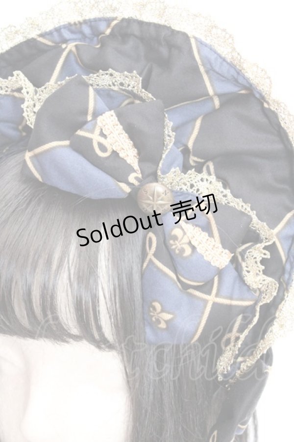 画像2: metamorphose / 主の書斎ハーフボンネット  アオ系 O-26-03-05-024-ME-AC-OW-OS (2)