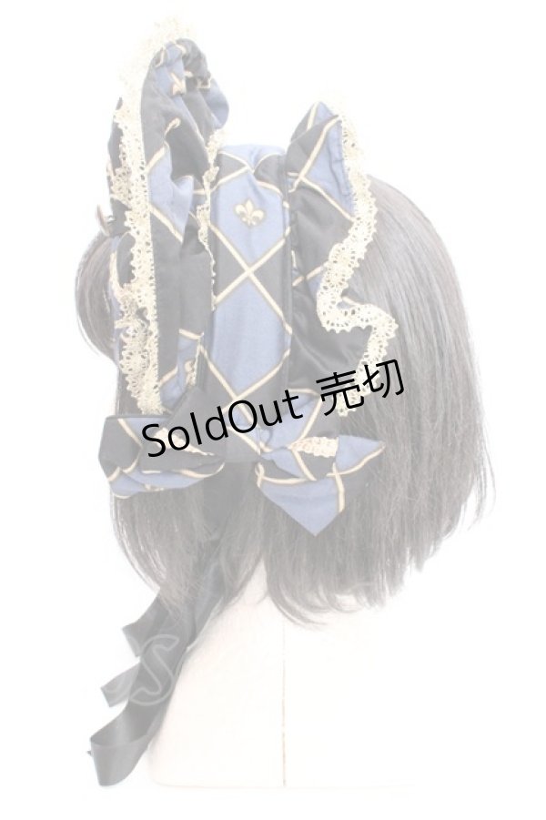 画像3: metamorphose / 主の書斎ハーフボンネット  アオ系 O-26-03-05-024-ME-AC-OW-OS (3)