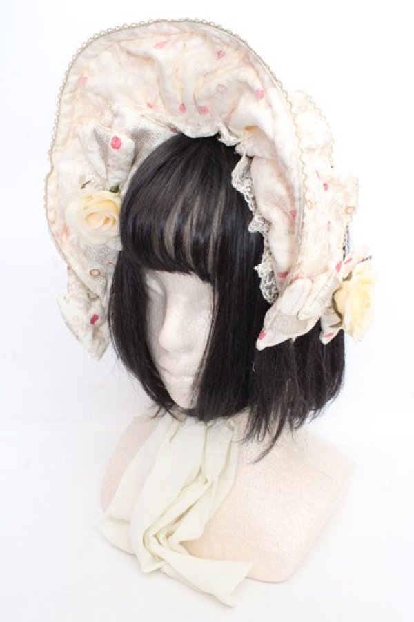 画像1: metamorphose / Majestic princessボンネット  シャンパン O-26-03-05-025-ME-AC-OW-OS (1)